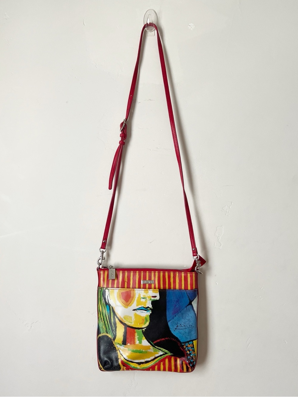 ICON Colorful Portrait Crossbody Bag - Red Strap